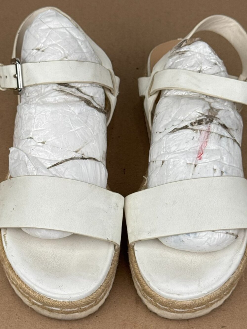 A New Day White Platform Ankle Strap Sandals Women's Size 10 Espadrille